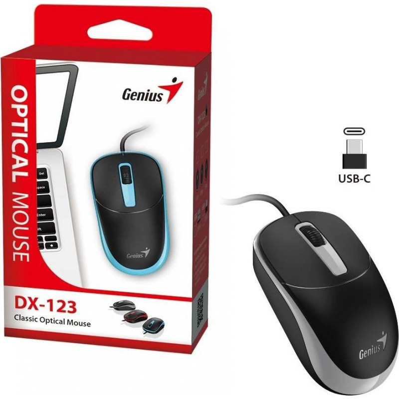 Rato Genius USB-C DX-123 Cinzento