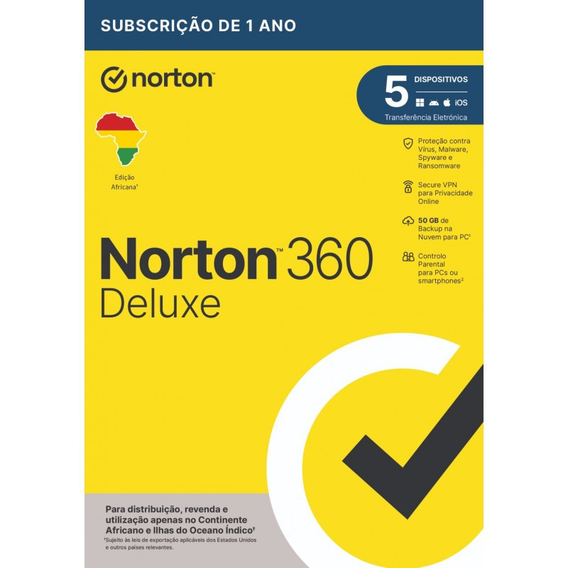 Norton 360 Deluxe 2024 – Proteção 5 Dispositivos | 1 Ano | M2J Tecnologia