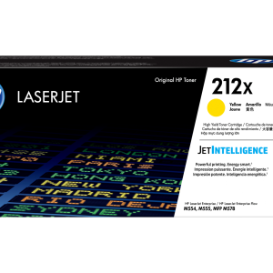 TONER 212X AMARELO LJ ENT M5XX (10,000 PAG)O HP 212X Amarelo (W2122X) é um toner original de alta capacidade desenvolvido para as impressoras HP Color LaserJet Enterprise M554, M555 e MFP M578. Equipado com a tecnologia HP JetIntelligence, oferece cores mais vivas, maior eficiência no consumo de toner e desempenho consistente em ambientes empresariais de alta exigência.  Com rendimento de até 10.000 páginas, é ideal para empresas que necessitam de grandes volumes de impressão com qualidade profissional e redução de custos operacionais.  Benefícios Principais  • Toner original HP de alta capacidade • Tecnologia HP JetIntelligence para maior eficiência e desempenho • Impressões com cores amarelas vivas e consistentes • Rendimento de até 10.000 páginas (5% de cobertura) • Ideal para ambientes corporativos e impressão intensiva • Menor custo por página em comparação com cartuchos standard • Instalação simples e substituição direta • Compatível com séries HP Color LaserJet Enterprise M554 / M555 / M578  Aplicações Onde utilizar Empresas de médio e grande porte Escritórios com alto volume de impressão Departamentos financeiros e administrativos Agências de marketing e design Impressão de relatórios e apresentações coloridas Documentação corporativa de grande escala