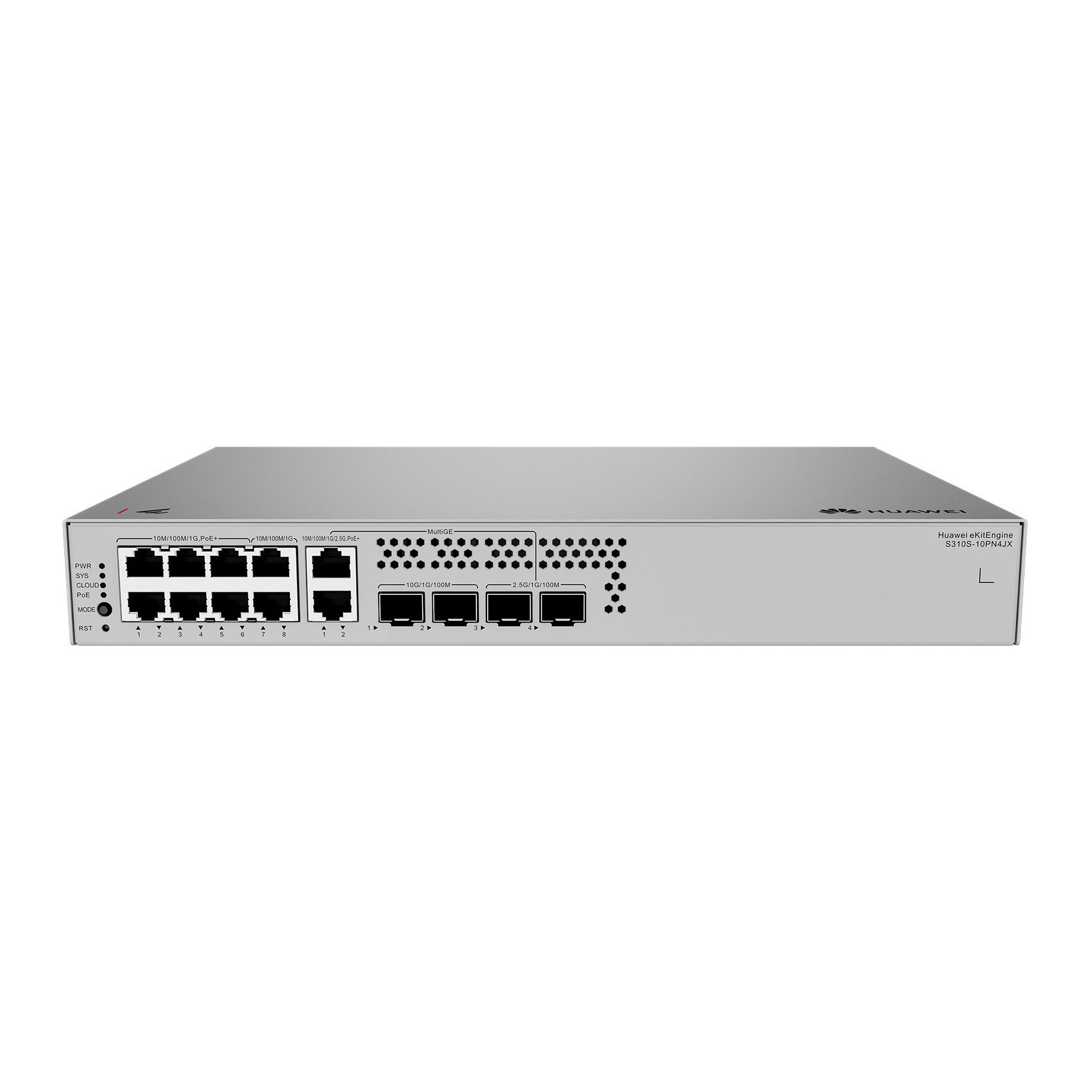 Switch Huawei S310S-10PN4JX PoE+ 10 Portas Gigabit 2.5G + 10G SFP+ 128W